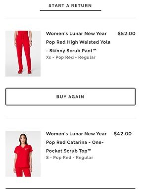 Figs Pop Red High-Waist Skinny Scrub Pant